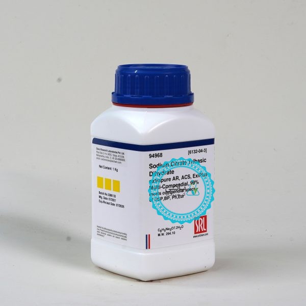 Sodium Citrate Tribasic Dihydrate extrapure AR, ACS, ExiPlus, Multi-Compendial, 99% - Image 2